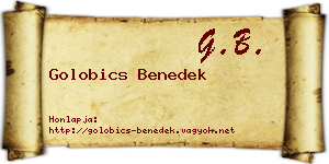 Golobics Benedek névjegykártya