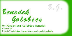 benedek golobics business card